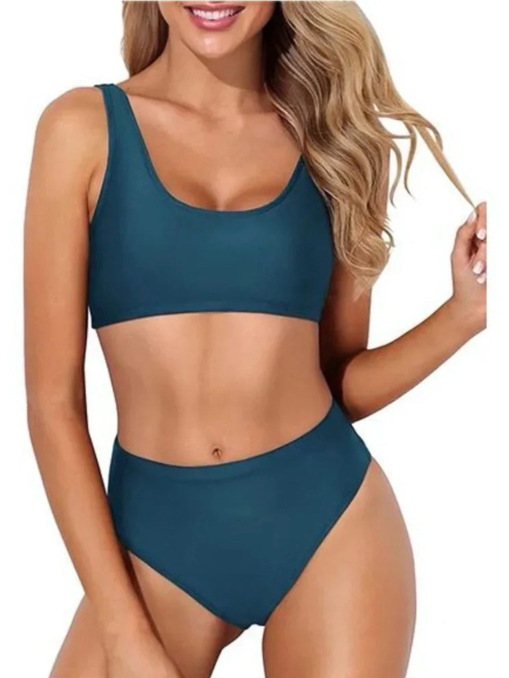 Girlfriend Collective Hermosa Bikini Top Teal